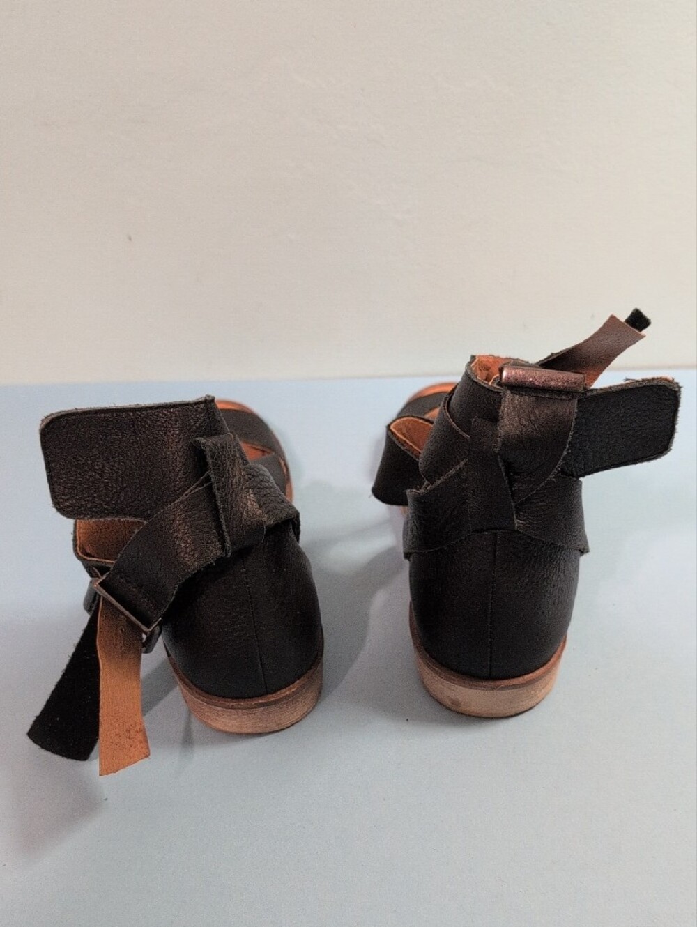 Free People, Black, Leather Ankle-Strap Gladiator Sandals, Size 39, U.S. 9 - Picture 3 of 12
